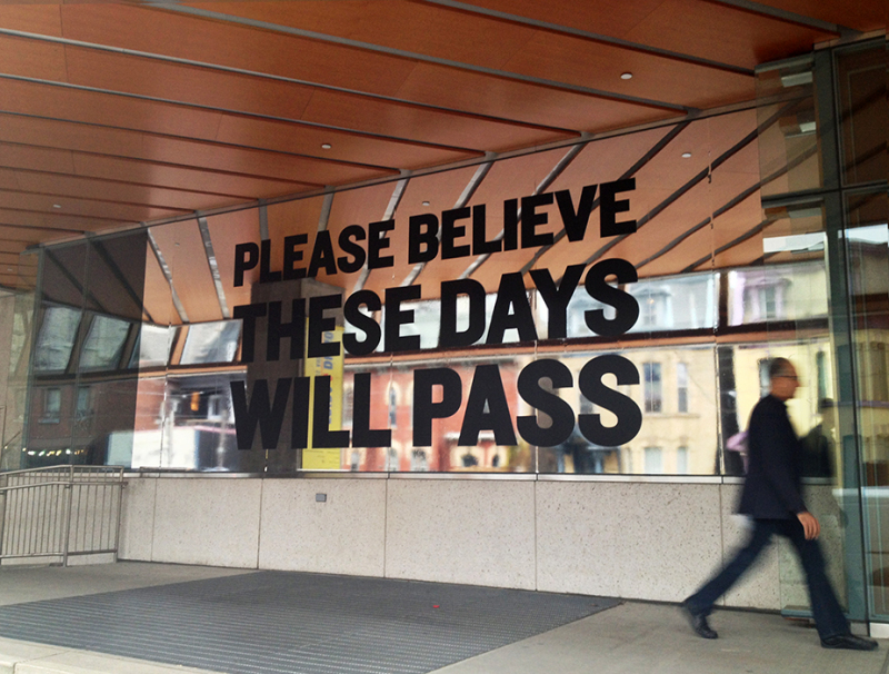 'Please believe these days will pass', 2012